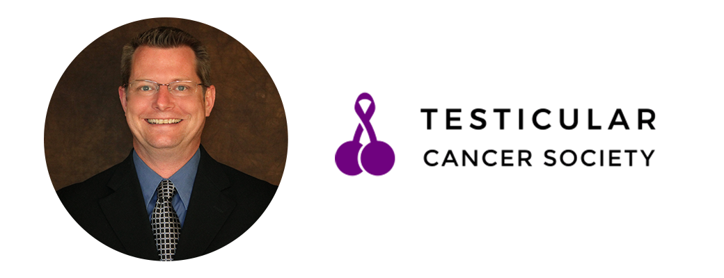 Headshot of Mike Craycraft of the Testicular Cancer Society with theTesticular Cancer Society logo.